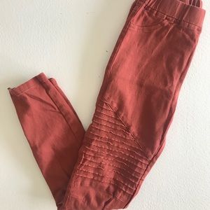 UMGEE Burnt Orange Moto Skinny Jean Leggings Med